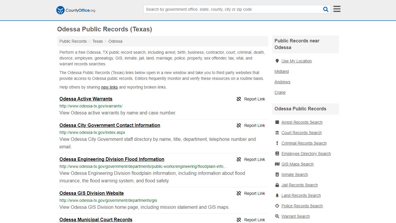 Public Records - Odessa, TX (Business, Criminal, GIS ...