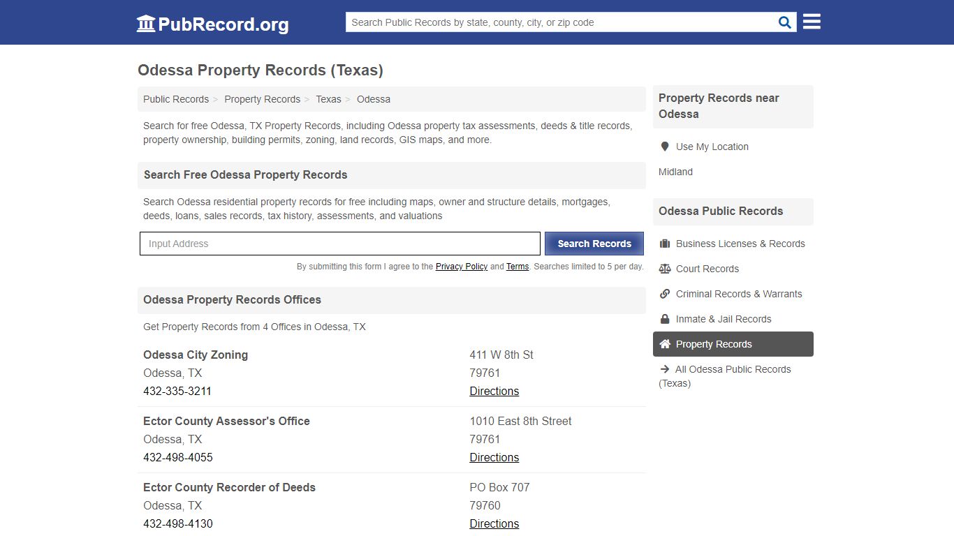 Free Odessa Property Records (Texas Property Records)